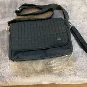 lug Quilted Black Crossbody Satchel